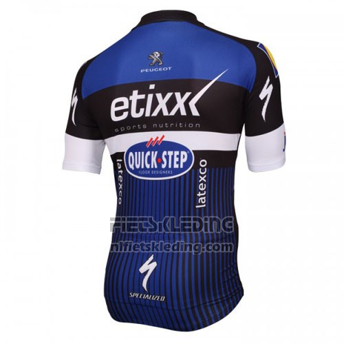 2016 Fietskleding Etixx Quick Step Wit en Blauw Korte Mouwen en Koersbroek